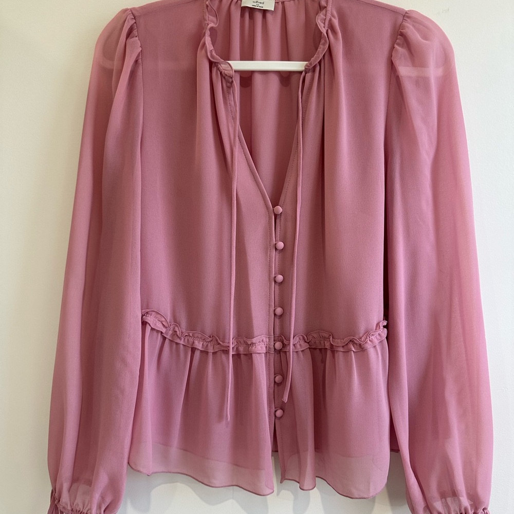 Aritzia Soft Pink Button-Down Blouse